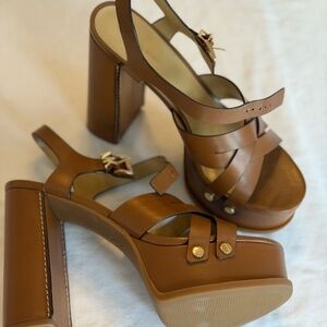 Michael Nora Leather Platform Sandal